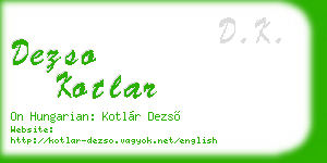 dezso kotlar business card