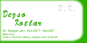 dezso kotlar business card